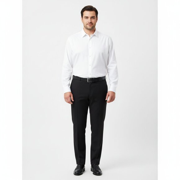 Halston Men's White Long Sleeve Cotton  Button Up Shirt XL NEW - Picture 5 of 5